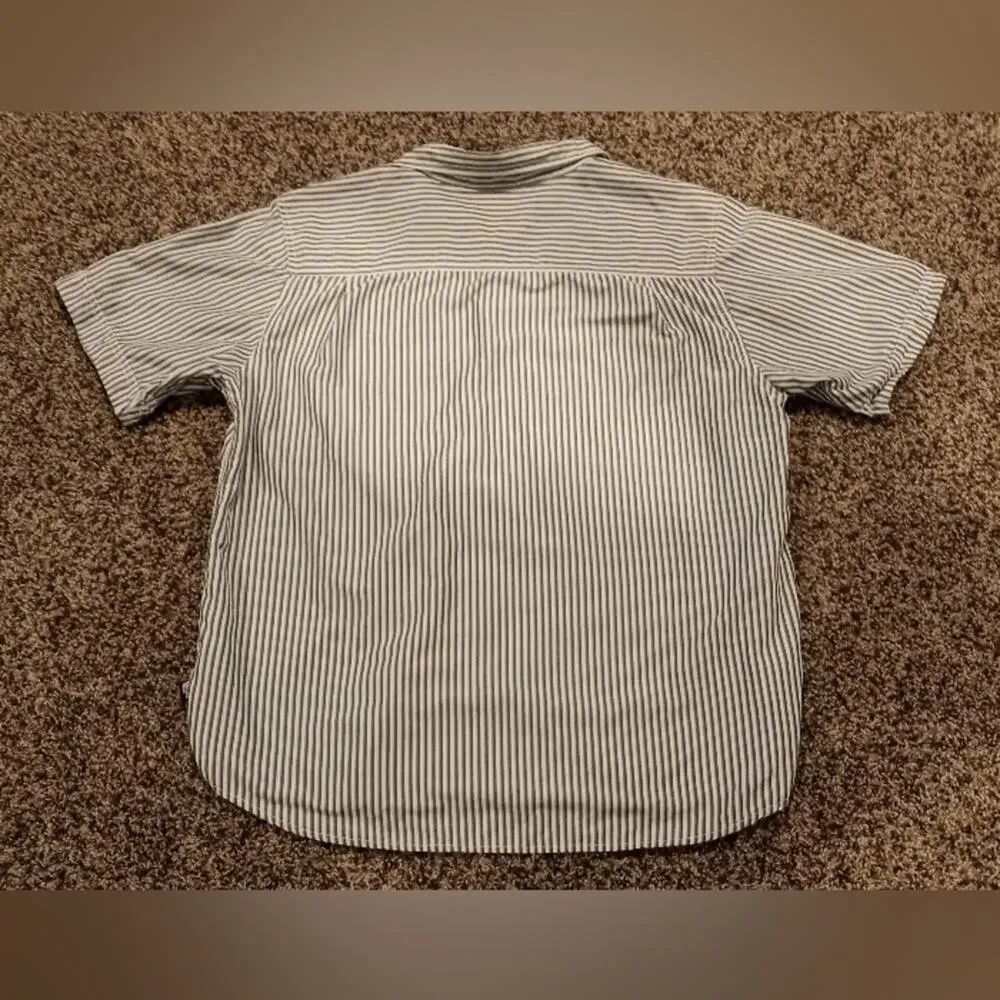 The North Face Outdoor Camp Snap Men's Striped Short Sleeved Shirt Size XL